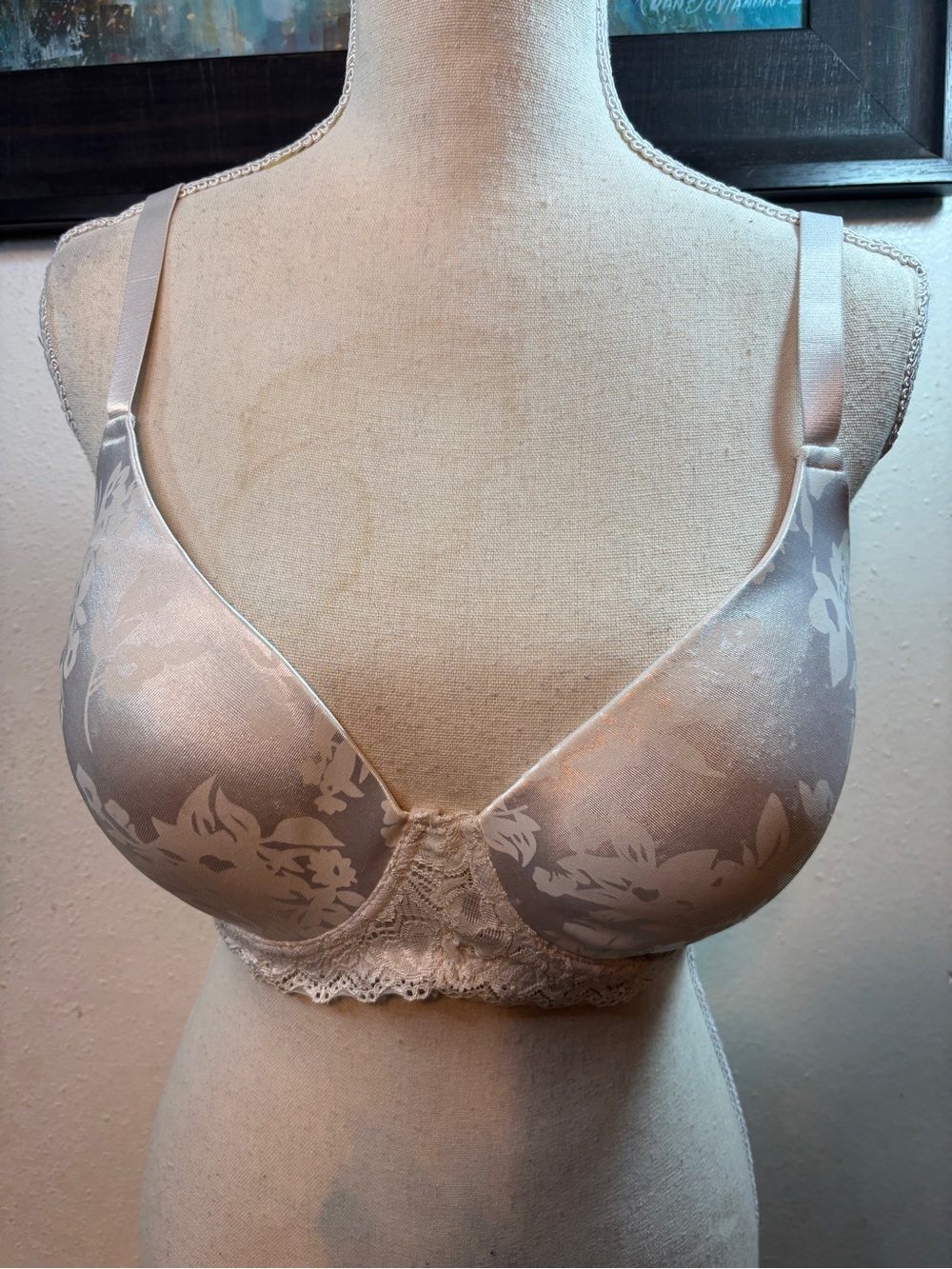 Delta Burke Light Taupe Floral Lace-Trim T-Shirt Bra